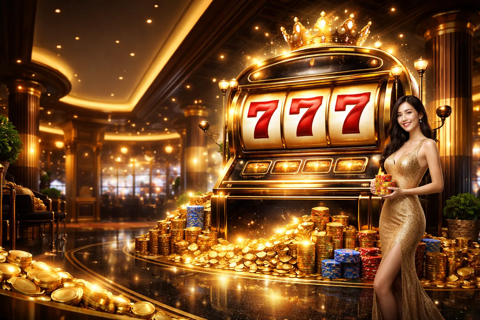 Bối cảnh rực rỡ của jackpot slot game khổng lồ trên 123b Android